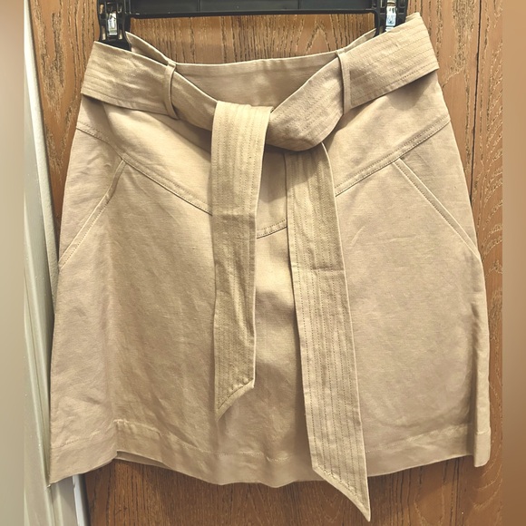 Rebecca Minkoff Stacy Belted Linen & Cotton Mini Skirt - Picture 4 of 8
